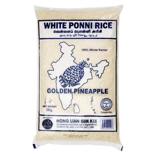 (1 + 1) Bundle - Golden Pineapple India Ponni Rice 5kg (Vacuum Pack) x 2 ^Karnataka ^Parboiled