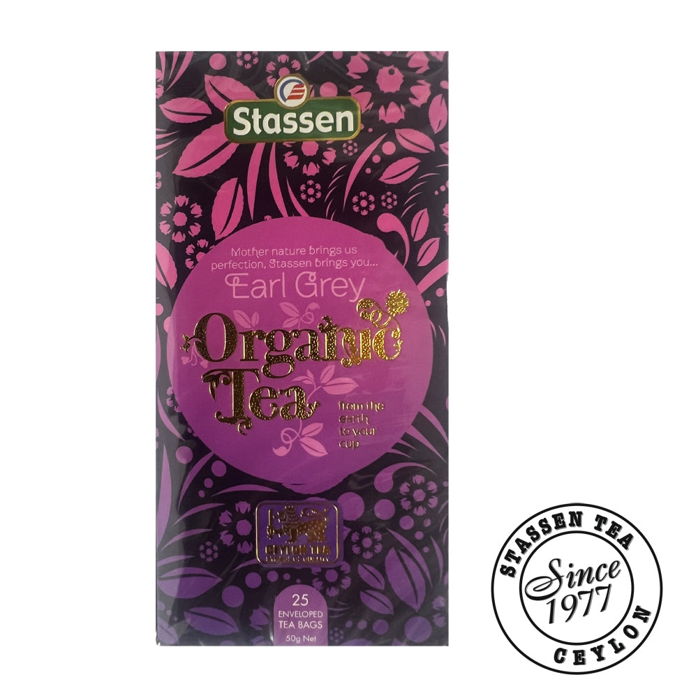 Stassen Organic Earl Grey Tea - 25 Bags x 2GM ^USDA Organic Certified ^Pure Earl Grey Tea