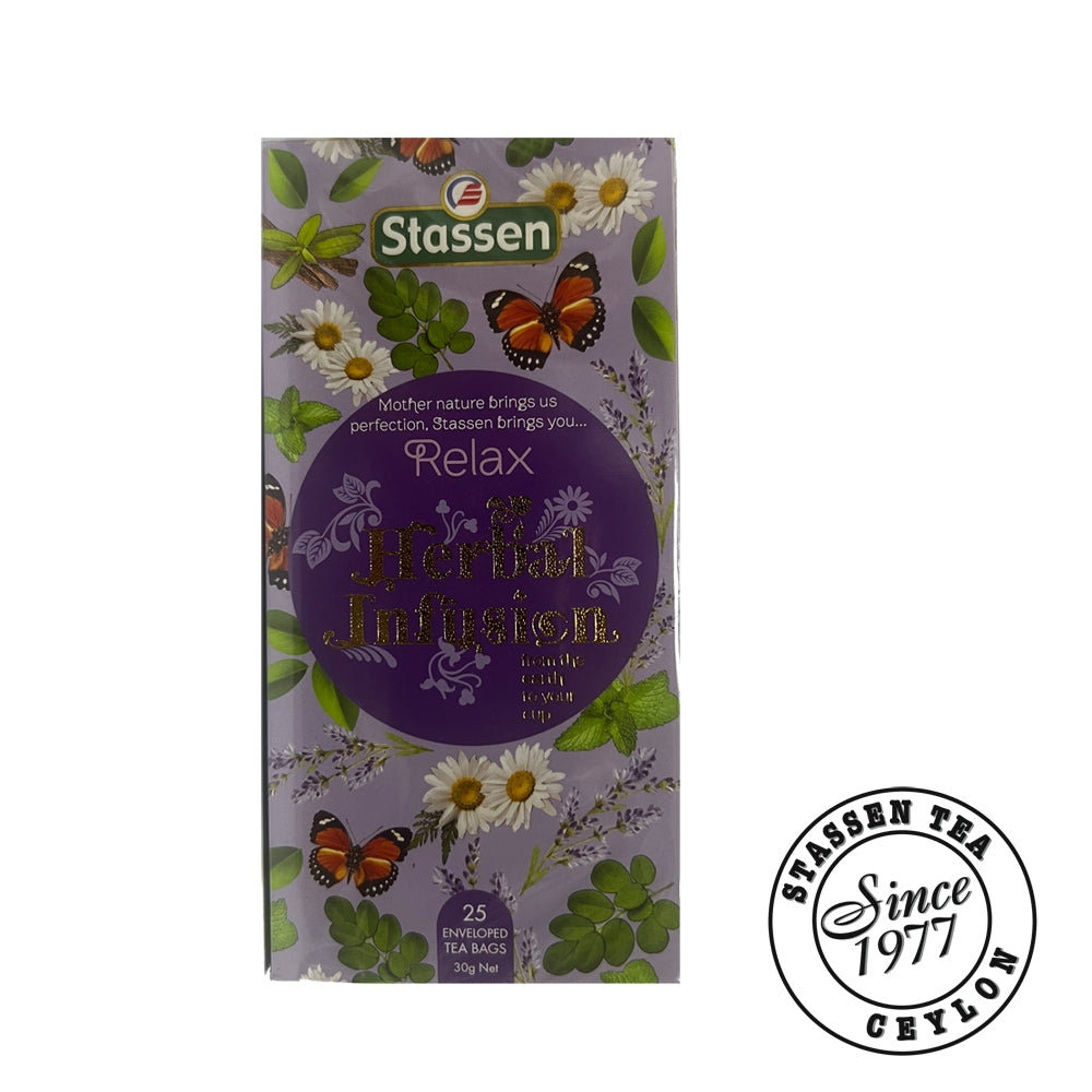 Stassen Relax Tea - 25 Tea Bags x 1.2GM ^ Herbal Infusion ^ Wellness Tea ^Promote Calm & Balance