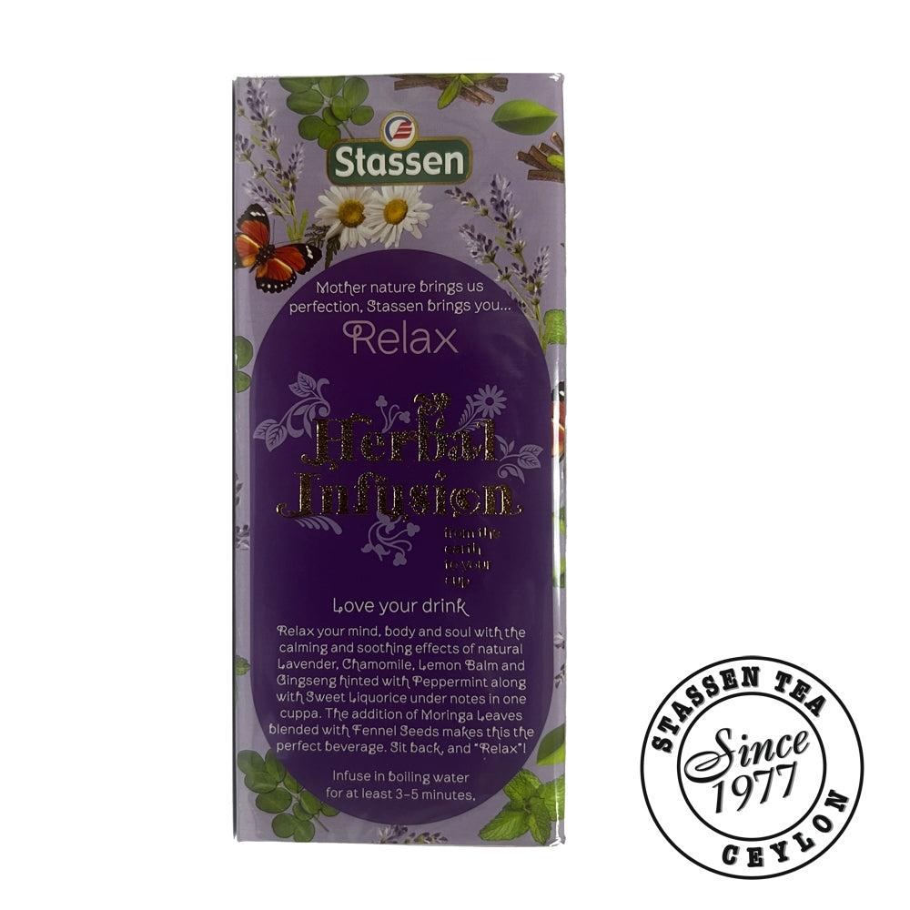 Stassen Relax Tea - 25 Tea Bags x 1.2GM ^ Herbal Infusion ^ Wellness Tea ^Promote Calm & Balance