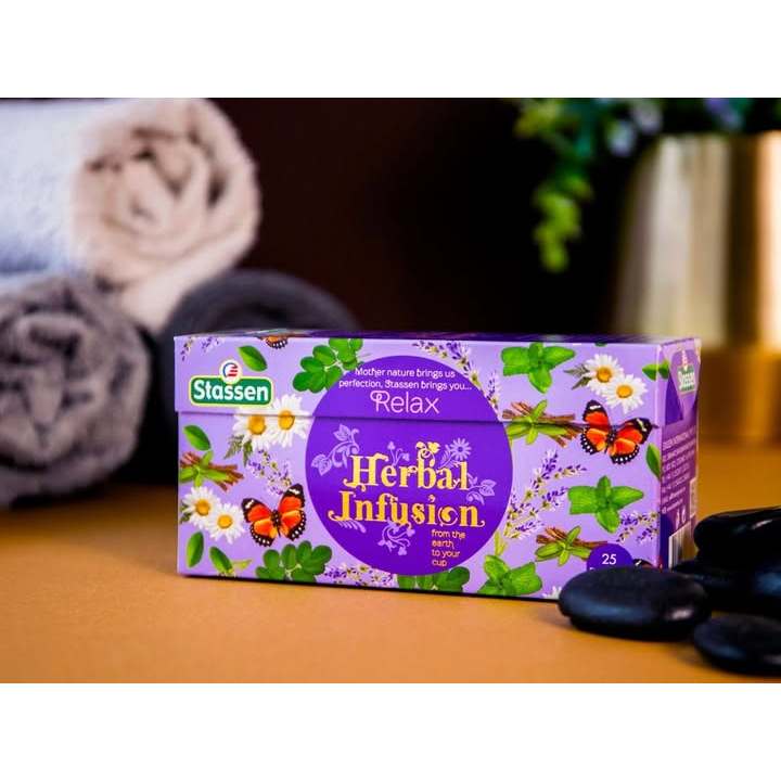 Stassen Relax Tea - 25 Tea Bags x 1.2GM ^ Herbal Infusion ^ Wellness Tea ^Promote Calm & Balance