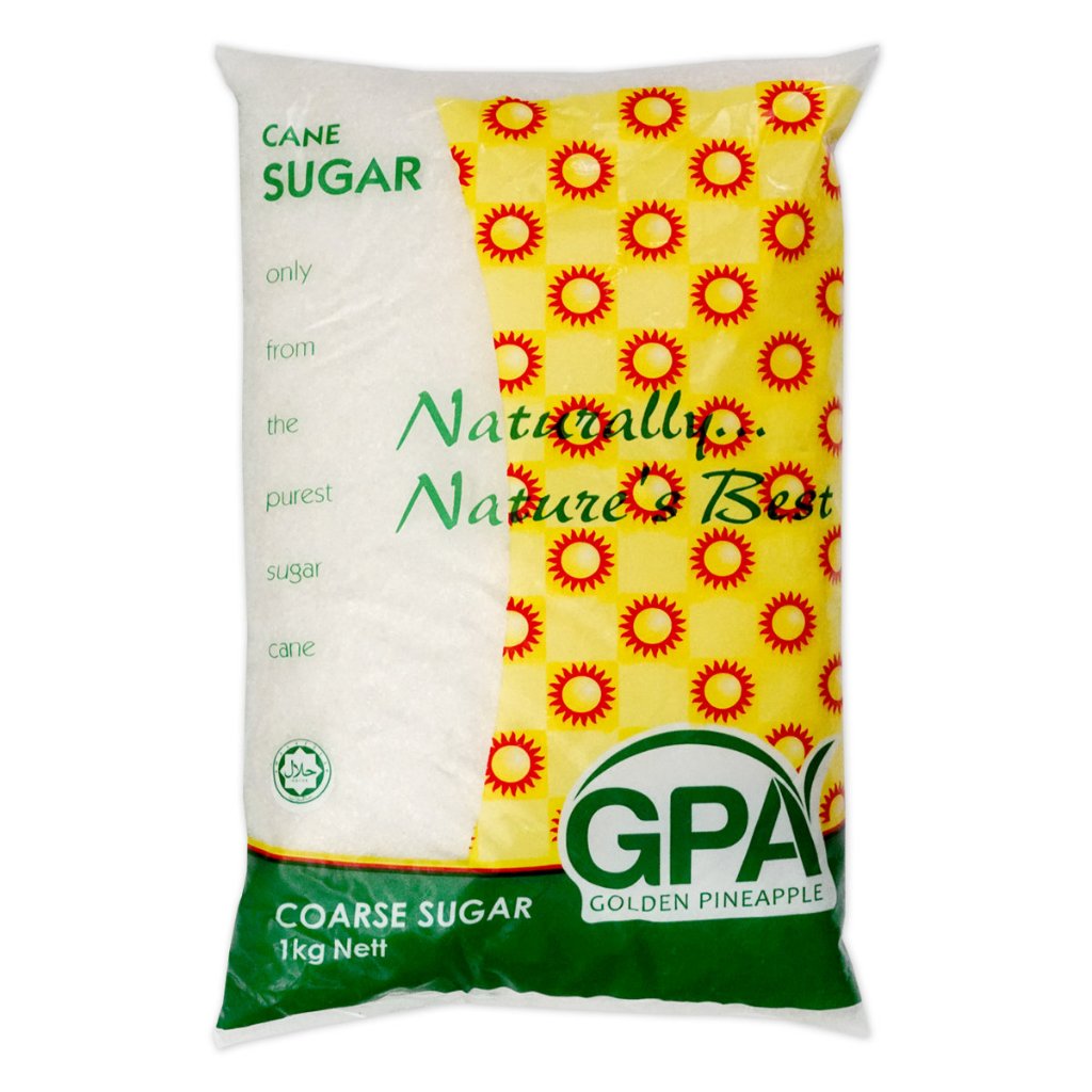 (Bundle of 5) GPA Coarse Sugar 1kg x 5  - 100% Natural Coarse Cane Sugar