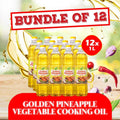 [Bundle of 12] Golden Pineapple Premium 100% Vegetable Cooking Oil 1L x 12 Bottle ^Halal