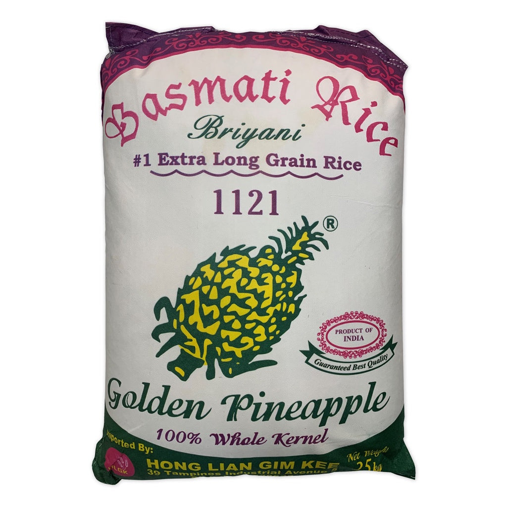 Golden Pineapple Indian 1121 Basmati Rice (Low GI) 25kg (Halal)