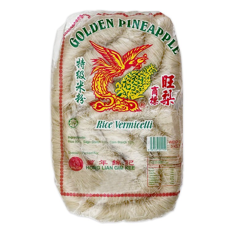 Golden Pineapple Premium Rice Vermicelli 3kg (Bee Hoon) (Halal)