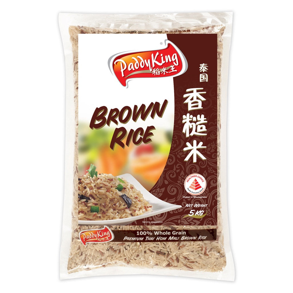 (1 + 1) Bundle - PaddyKing Brown Jasmine Rice 5kg x 2 (Vacuum Pack***)