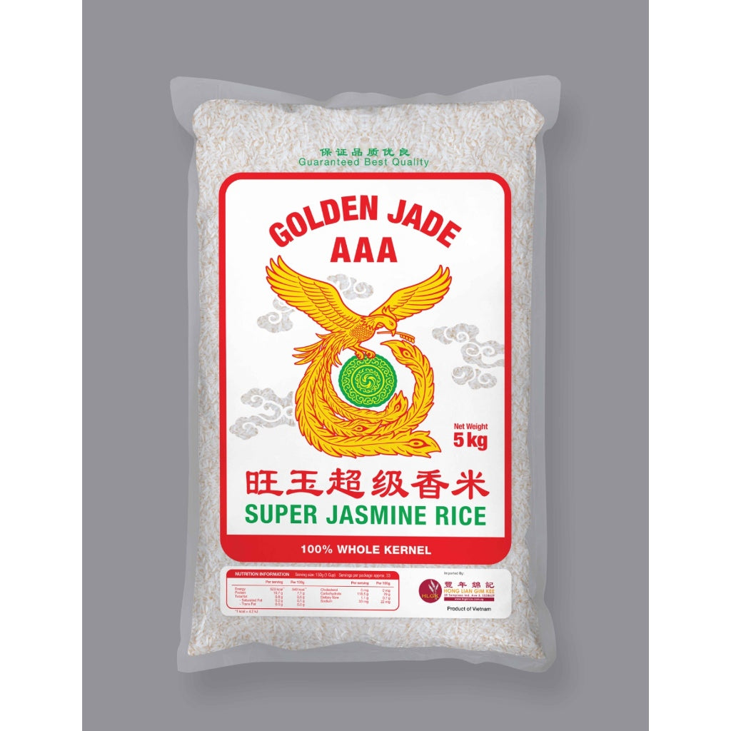 (Bundle of 2) - Golden Jade Super Jasmine Fragrant Rice 5kg x 2 (Vacuum Packed)
