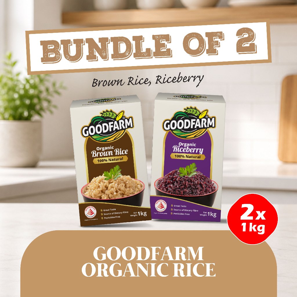 [Bundle of 2] GoodFarm Organic Rice 1kg Wholegrain Promo Set (Vacuum Packed) Safe. Healthy. Safety.