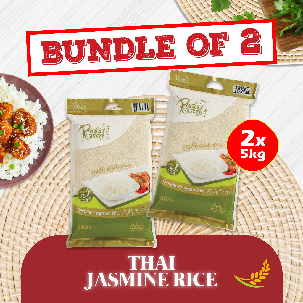 (1+1) Bundle - PaddyGreen Jasmine Rice 5kg x 2 (vacuum pack)