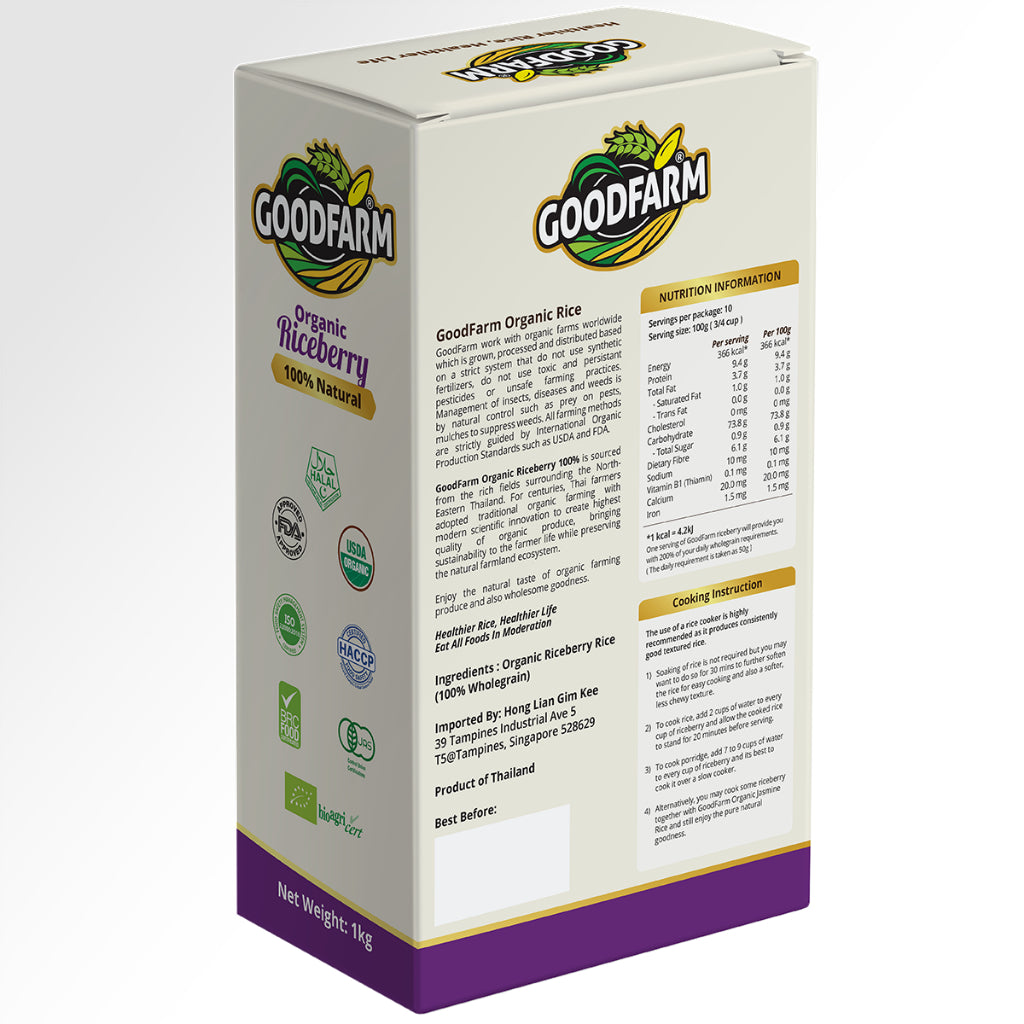 [Bundle of 3] GoodFarm Organic Rice 1kg Promotion Set (Vacuum Packed) Safe. Healthy. Safety.