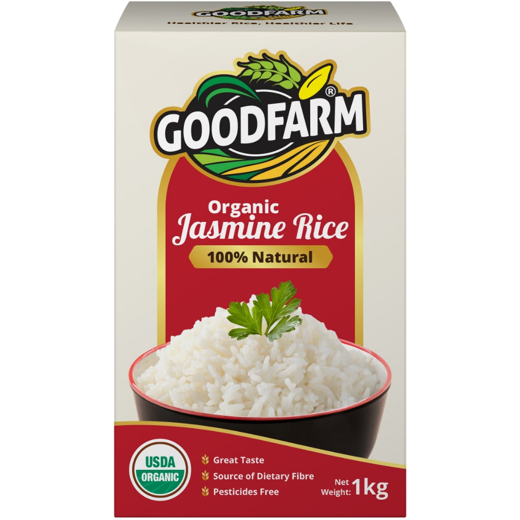 GoodFarm Organic Jasmine Rice 1kg (Vacuum Packed) ^USDA Organic Certifed