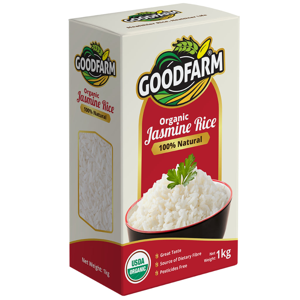 GoodFarm Organic Jasmine Rice 1kg (Vacuum Packed) ^USDA Organic Certifed