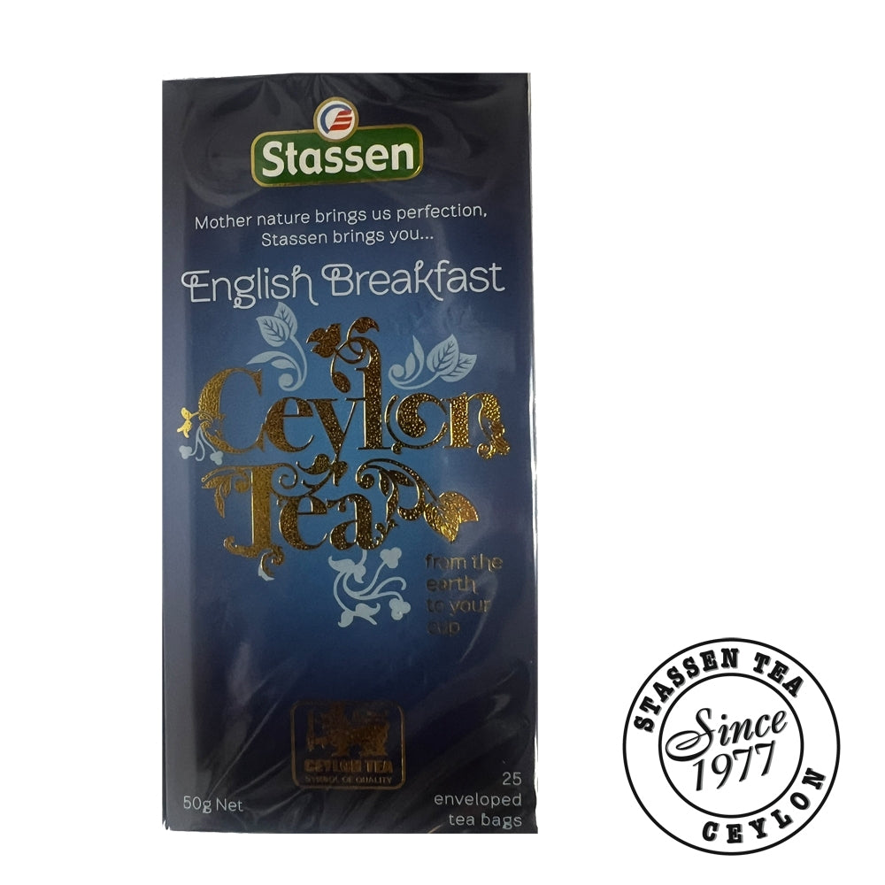 Stassen English Breakfast Tea - 25 Tea Bags x 2GM ^Ceylon Black Tea
