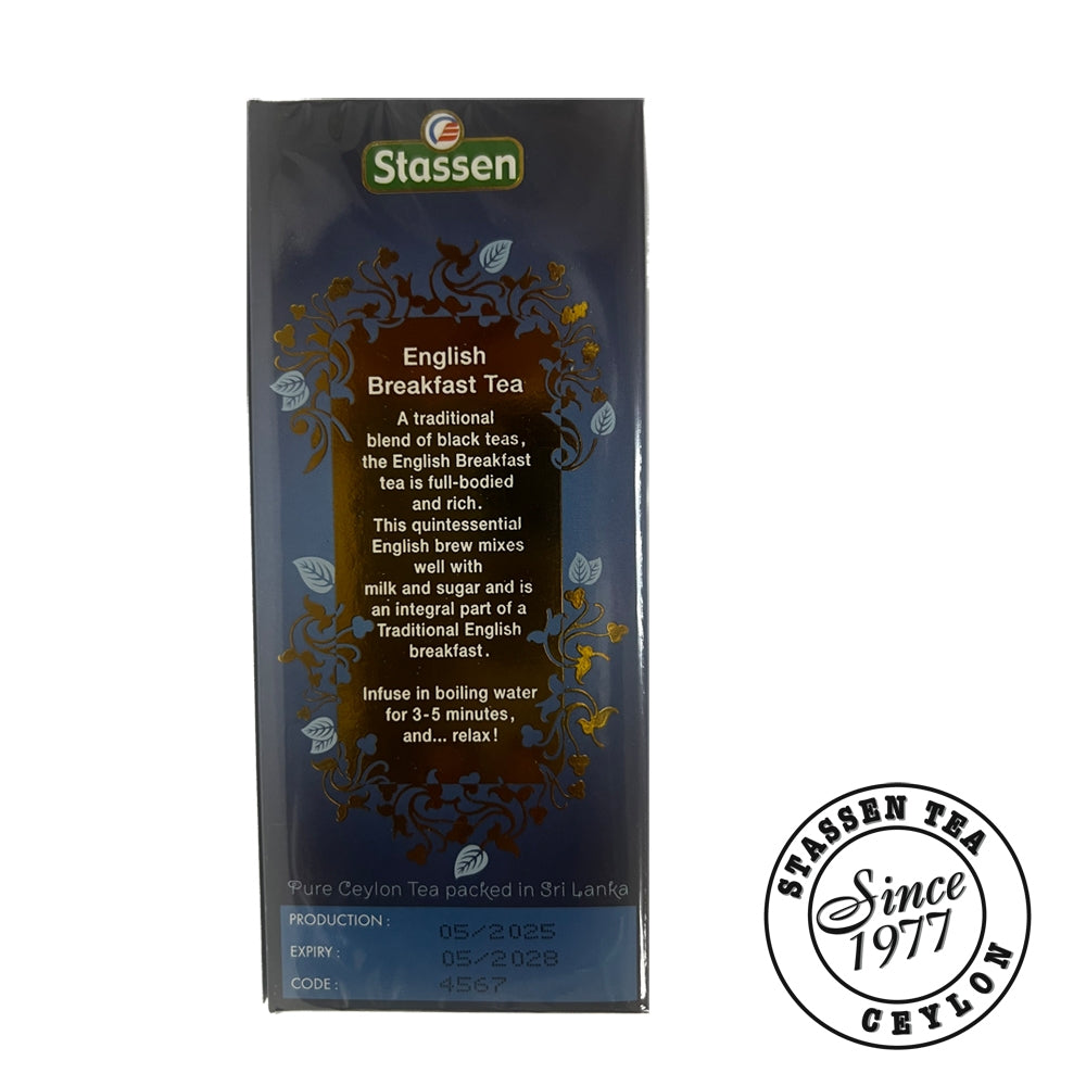 Stassen English Breakfast Tea - 25 Tea Bags x 2GM ^Ceylon Black Tea