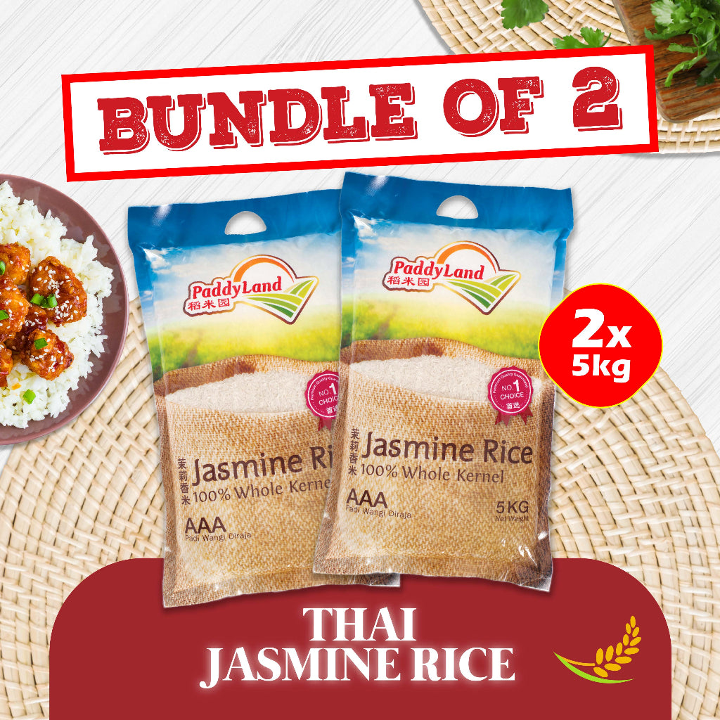 (1+1) Bundle - PaddyLand Jasmine Rice 5kg x 2 (vacuum pack)