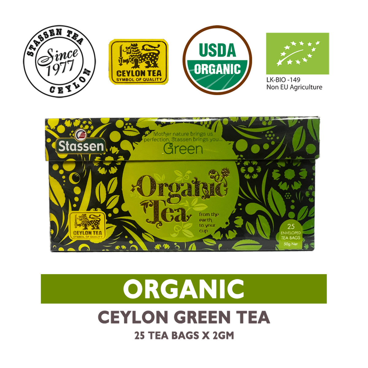 [Bundle of 2] Stassen Premium Organic Tea 2 box x 50gm (25 sachet/box)  ^USDA Organic