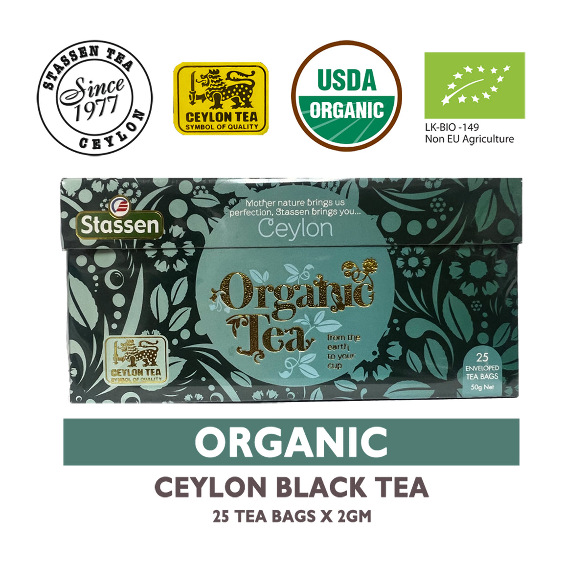 [Bundle of 2] Stassen Premium Organic Tea 2 box x 50gm (25 sachet/box)  ^USDA Organic