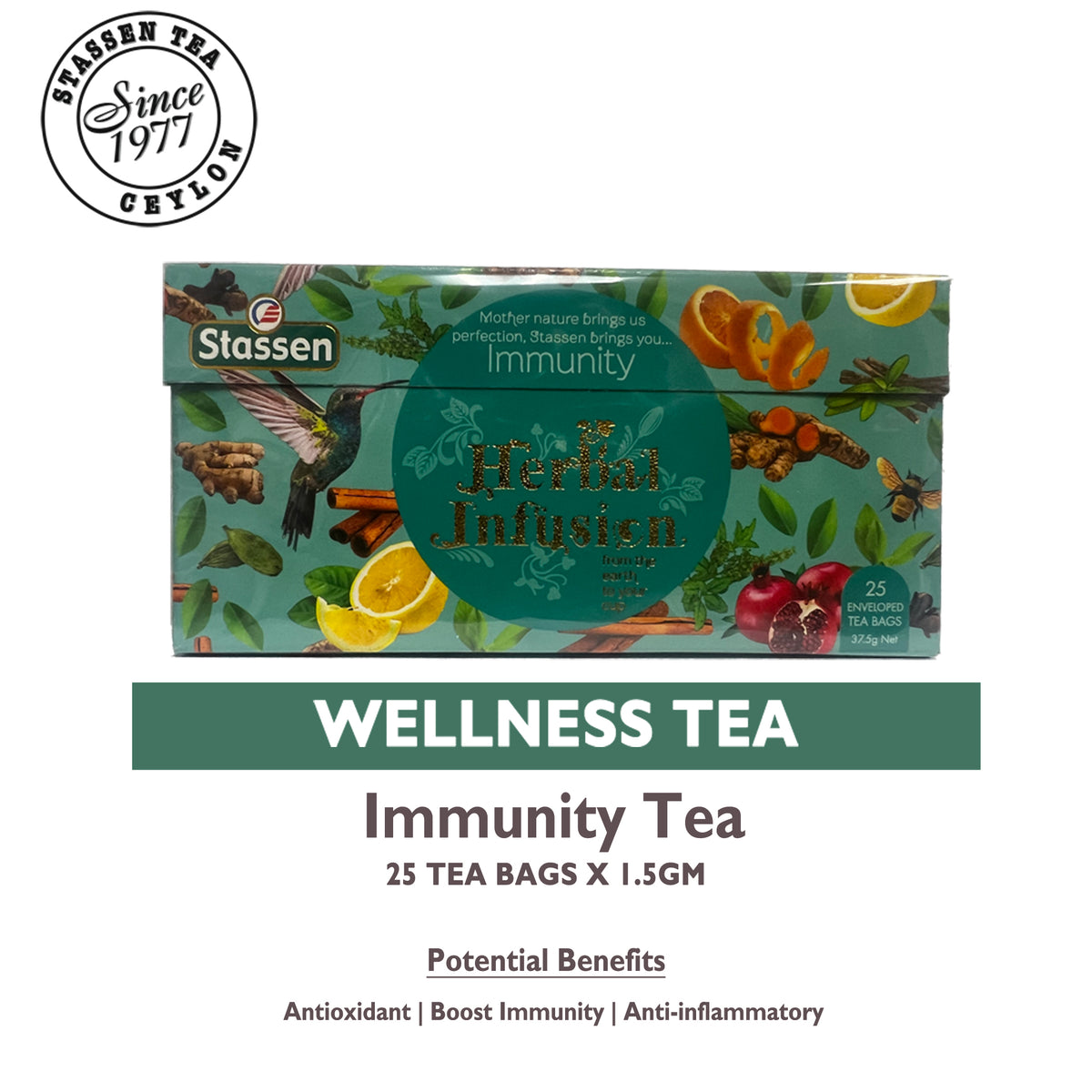 [Bundle of 2] Stassen Premium Wellness Tea x 2 Box (25 sachet/box) - 3 flavor *Relax, Immunity, Rejuvenate*
